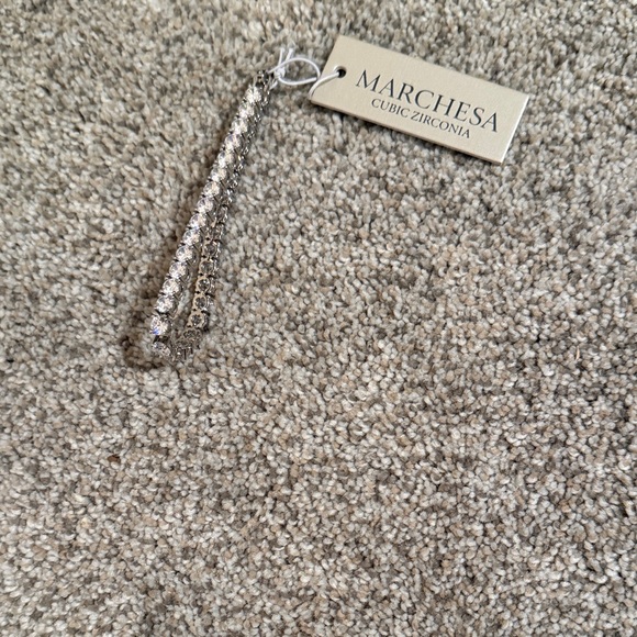 Marchesa Silver Cubic Zirconia Necklace